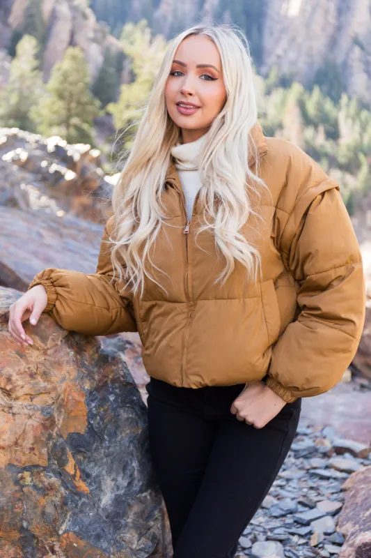 Peanut Puffer Jacket with Detachable Sleeves sold by Lime Lush