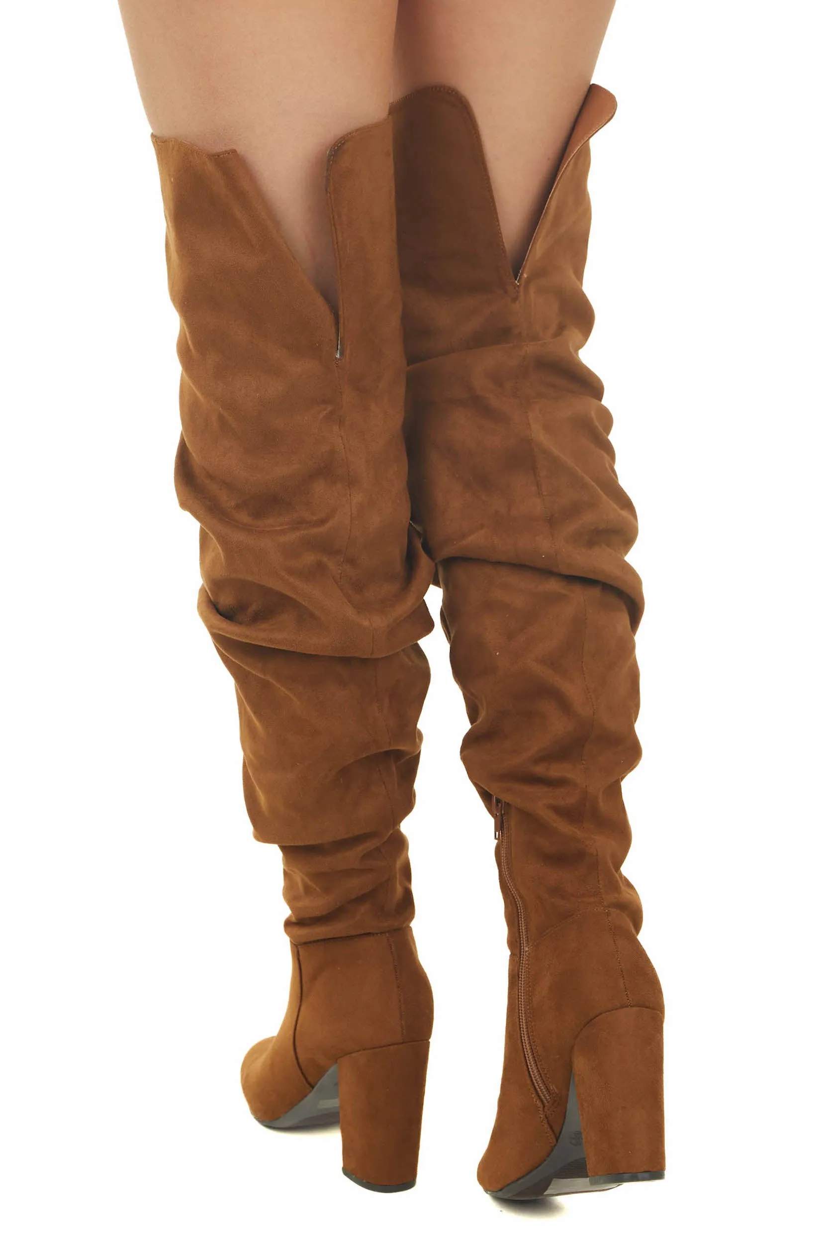 Spice Faux Suede Thigh High Scrunch Style Boots sold by Lime Lush product image thumbnail 2