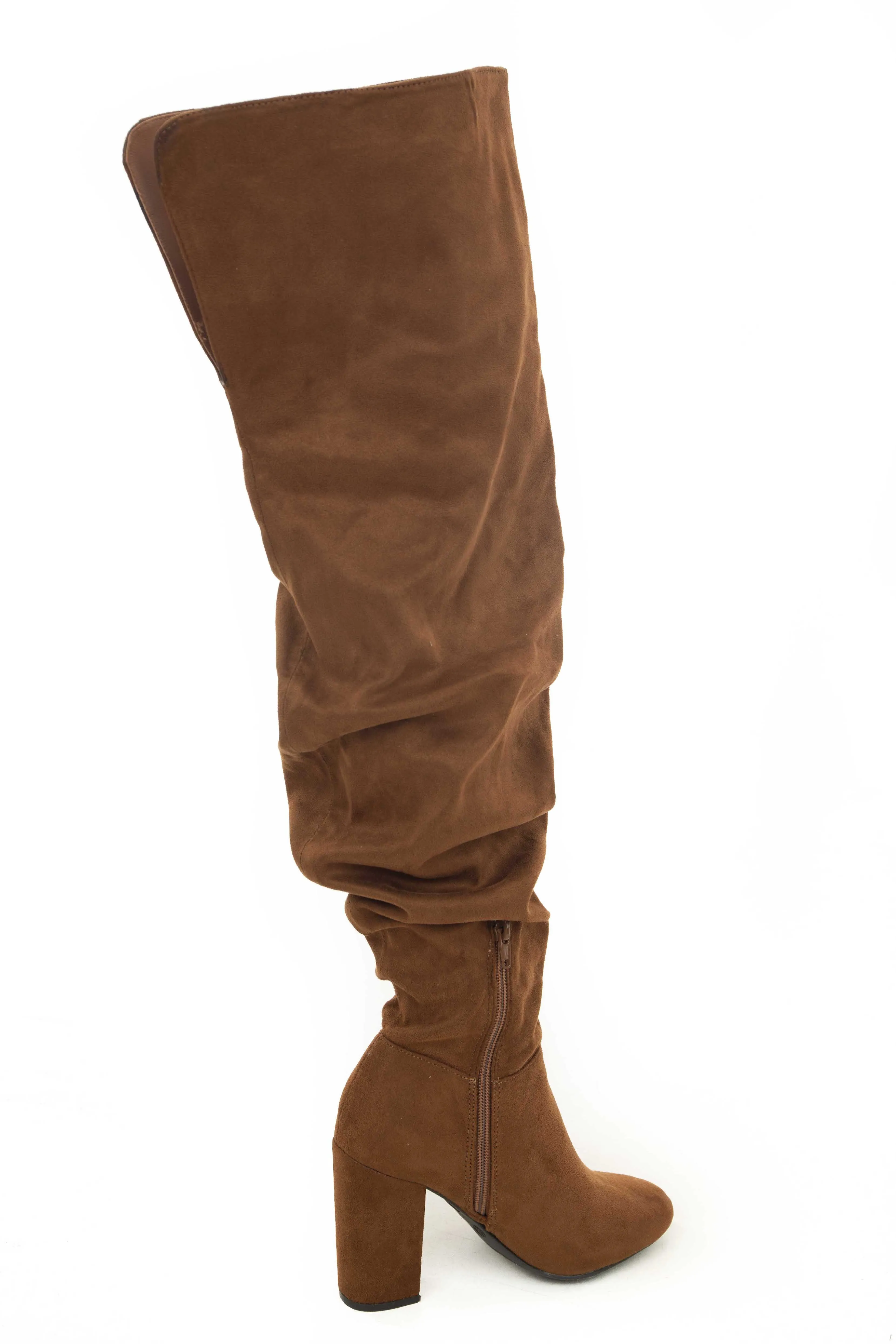 Spice Faux Suede Thigh High Scrunch Style Boots sold by Lime Lush product image thumbnail 5