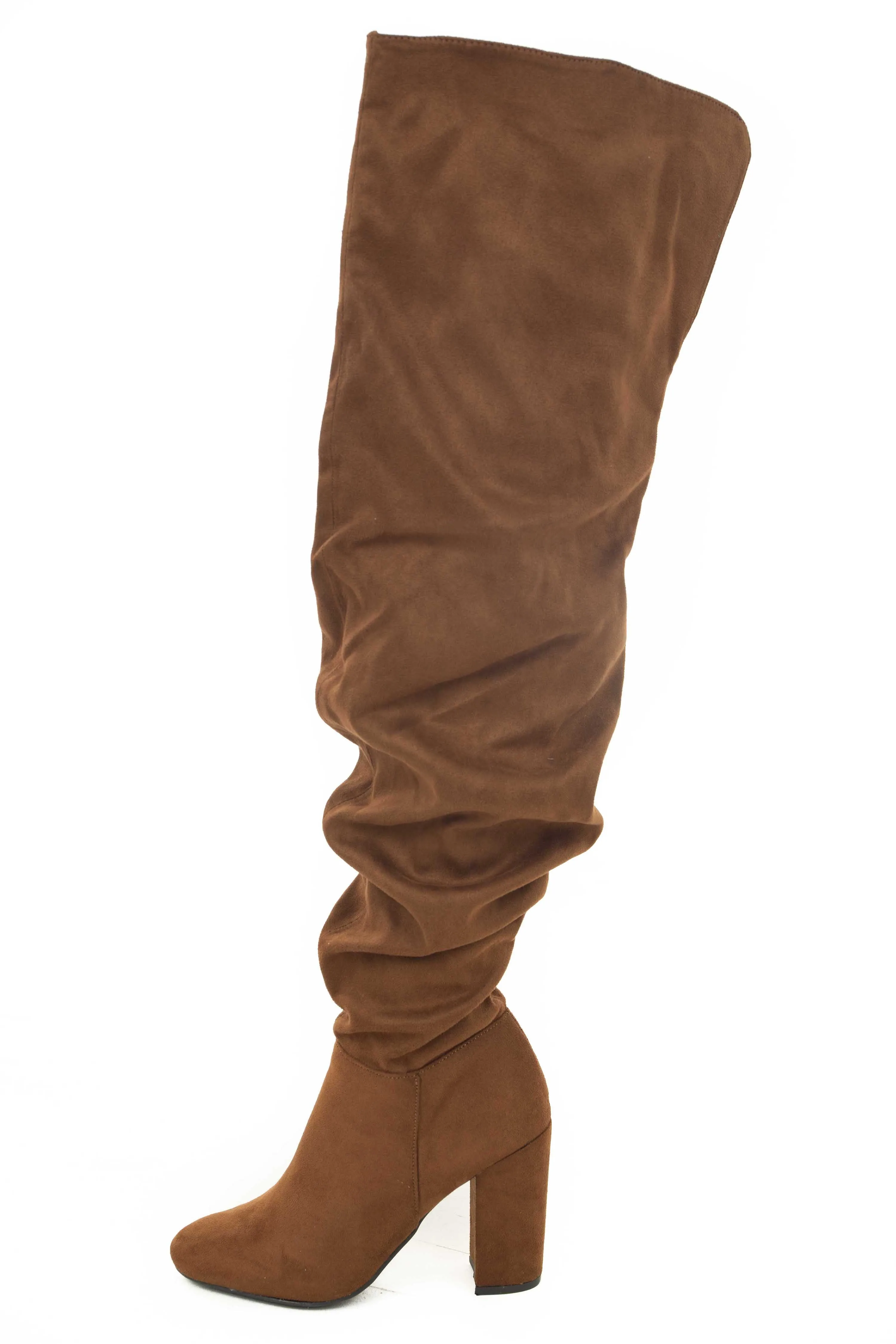 Spice Faux Suede Thigh High Scrunch Style Boots sold by Lime Lush product image thumbnail 3