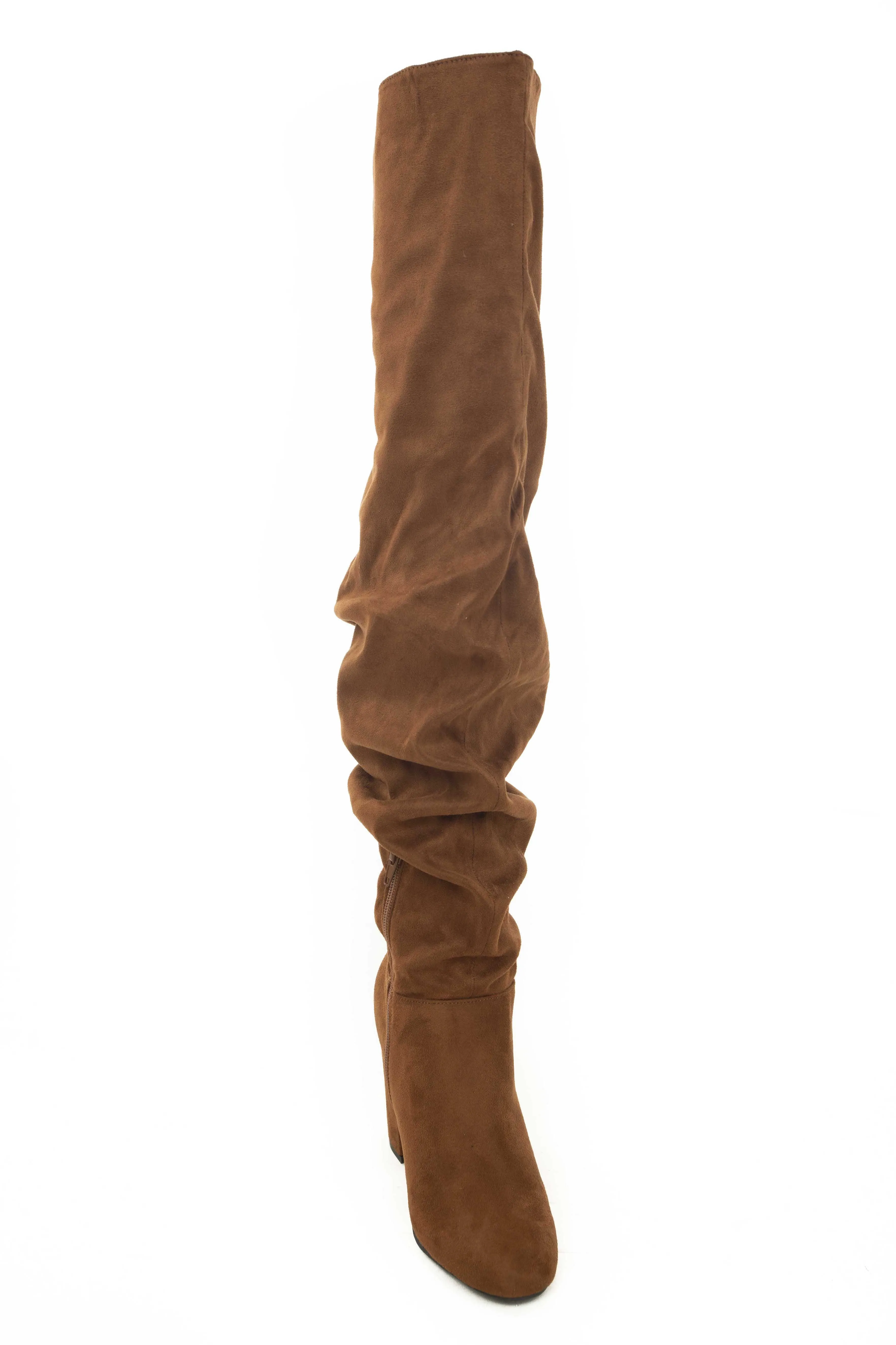 Spice Faux Suede Thigh High Scrunch Style Boots sold by Lime Lush product image thumbnail 4