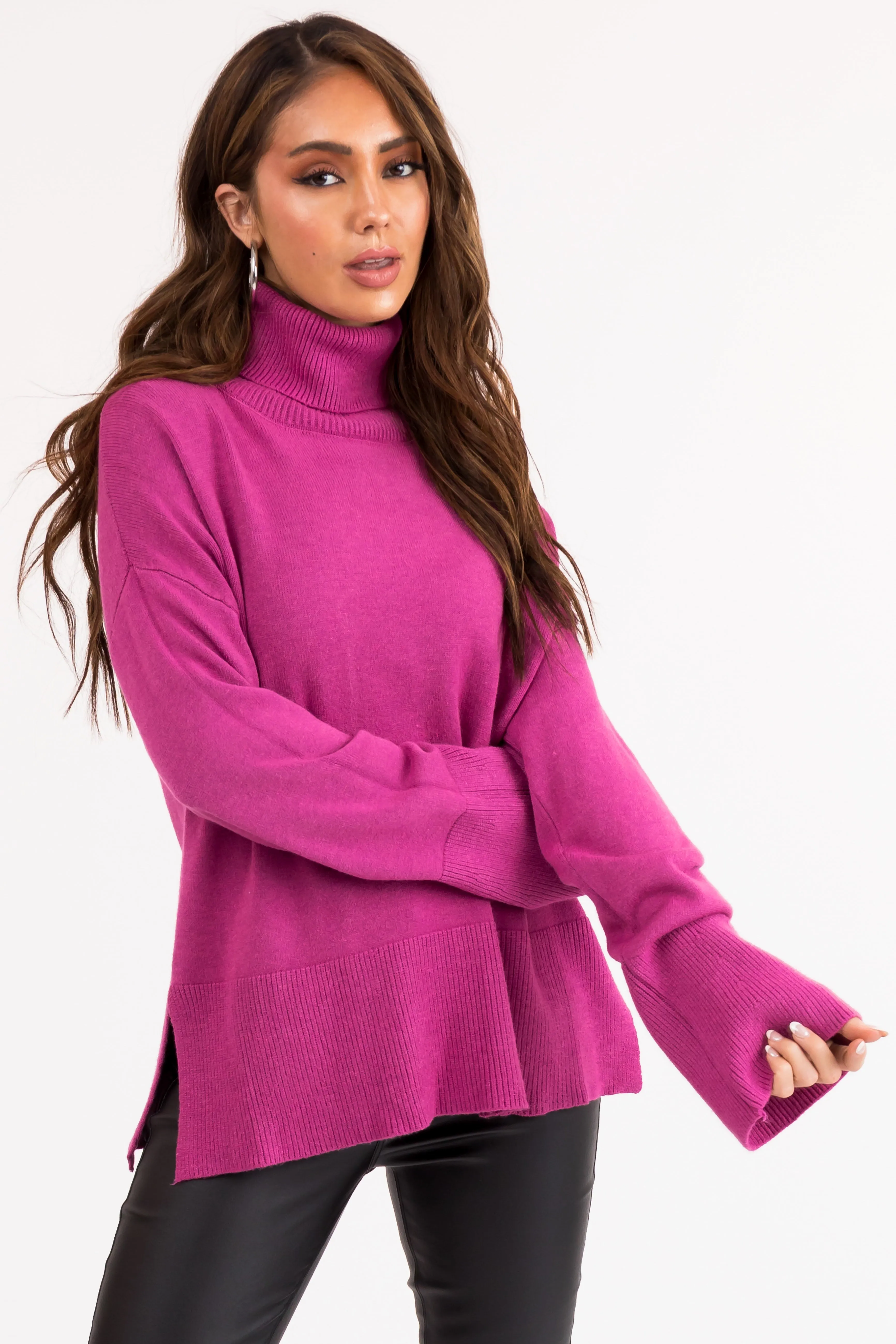Mulberry Buttery Soft Turtleneck Sweater sold by Lime Lush