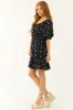 Black Floral Print Back Cut Out Mini Dress sold by Lime Lush