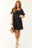Black Floral Print Back Cut Out Mini Dress sold by Lime Lush
