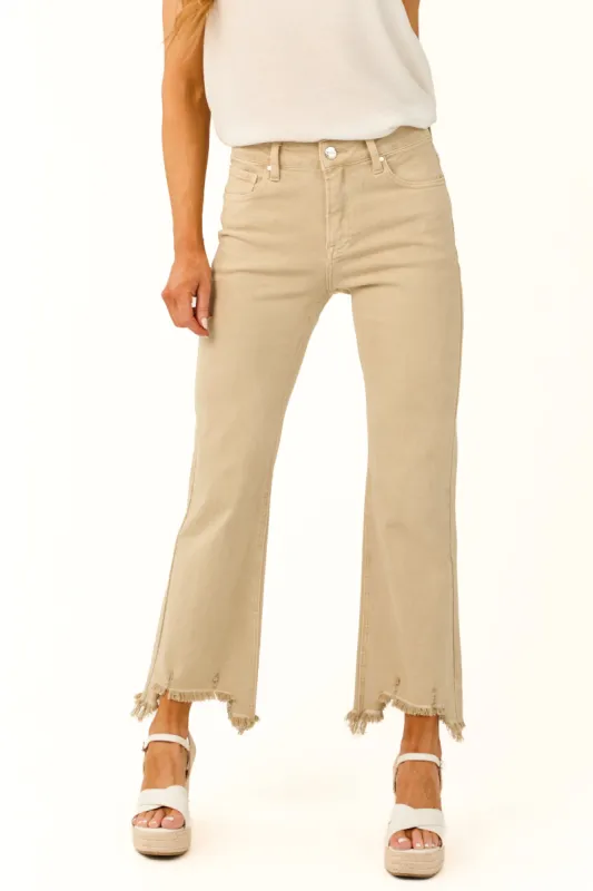 Risen Camel High Rise Straight Leg Jeans sold by Lime Lush