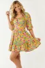 Honey Floral Print Square Neck Mini Dress sold by Lime Lush