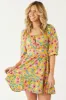Honey Floral Print Square Neck Mini Dress sold by Lime Lush