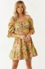 Honey Floral Print Square Neck Mini Dress sold by Lime Lush