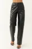 Black Faux Leather Cargo Straight Leg Pants sold by Lime Lush