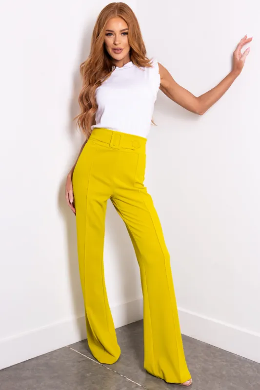 Lime Belted High Waist Pleated Pants sold by Lime Lush