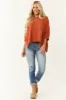 Terracotta Oversized Knit Half Sleeve Top sold by Lime Lush