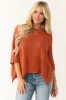 Terracotta Oversized Knit Half Sleeve Top sold by Lime Lush