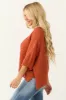 Terracotta Oversized Knit Half Sleeve Top sold by Lime Lush