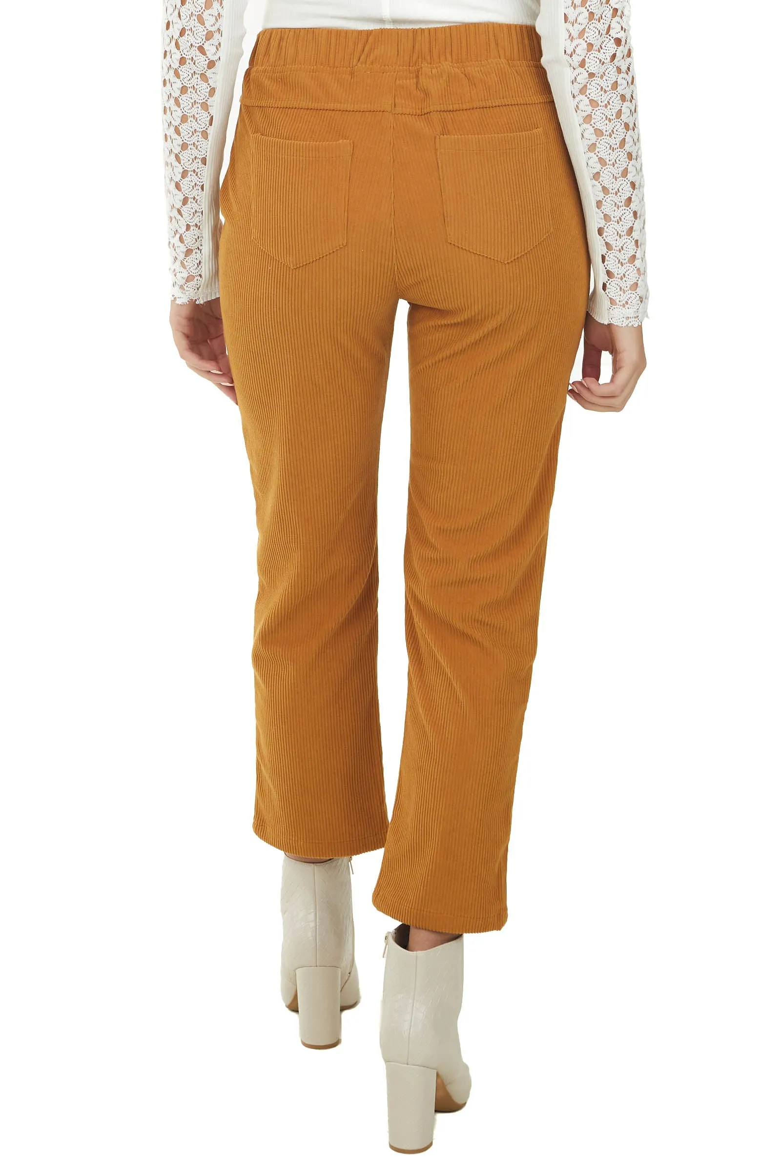 Copper Elastic Waist Slim Leg Pull On Pants sold by Lime Lush product image thumbnail 4