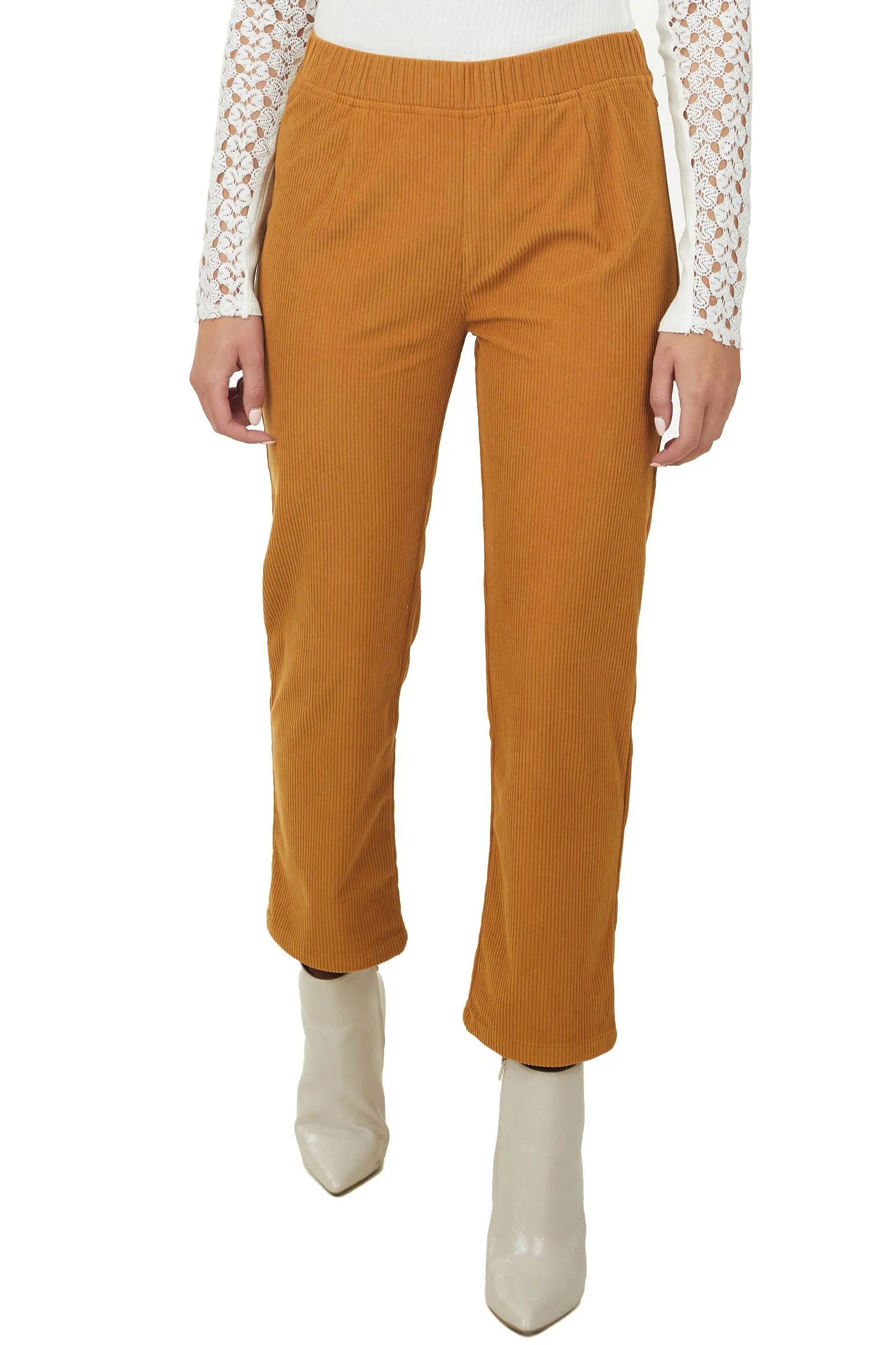 Copper Elastic Waist Slim Leg Pull On Pants sold by Lime Lush product image thumbnail 2