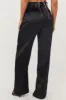 Black High Waisted Wide Leg Satin Pants sold by Lime Lush