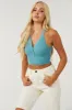 Faded Teal Snap Button V Neck Ribbed Knit Brami sold by Lime Lush