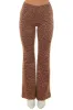 Burnt Orange Leopard Print Knit Flare Pants sold by Lime Lush