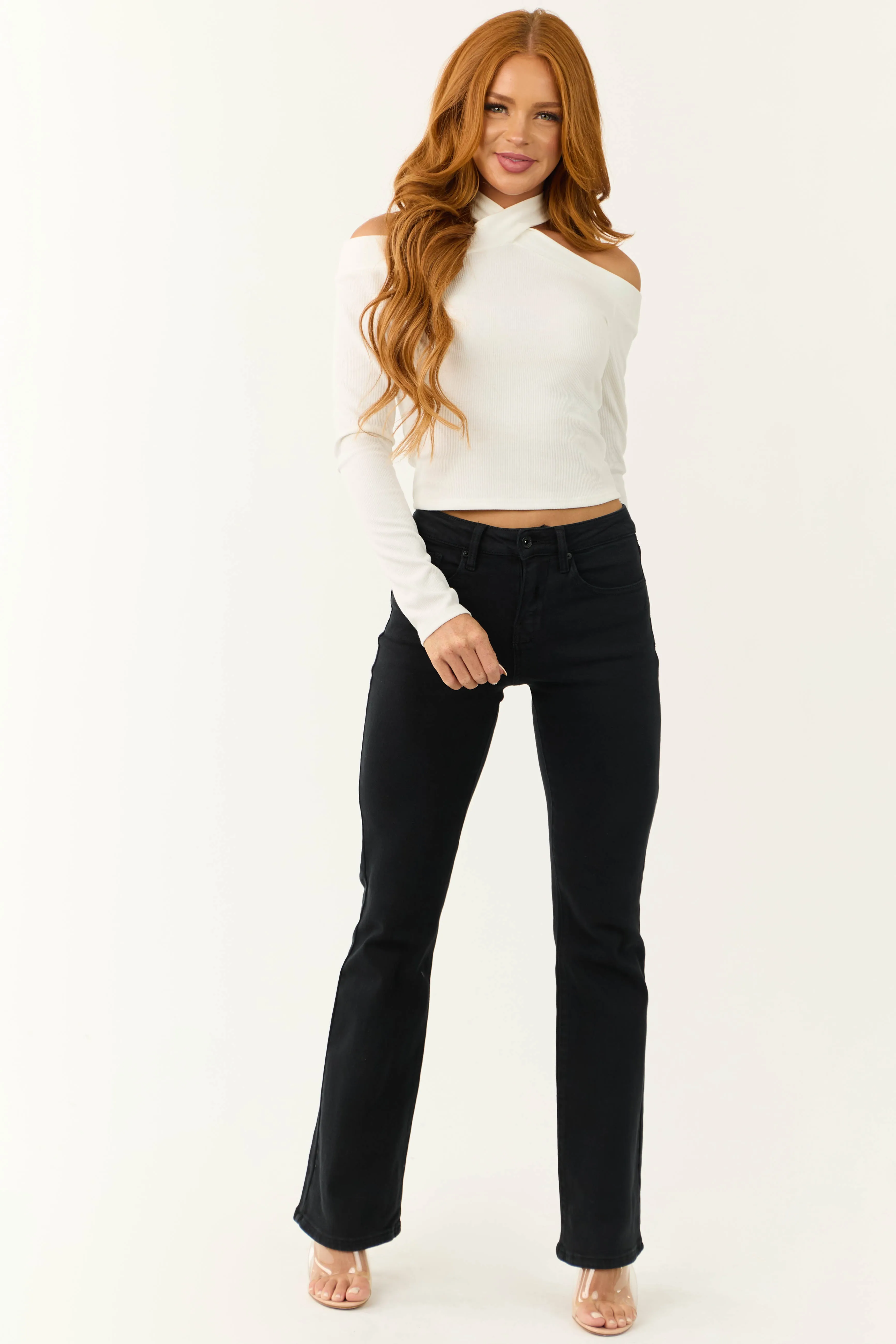 Special A Black Flare Leg High Rise Jeans sold by Lime Lush product image thumbnail 2