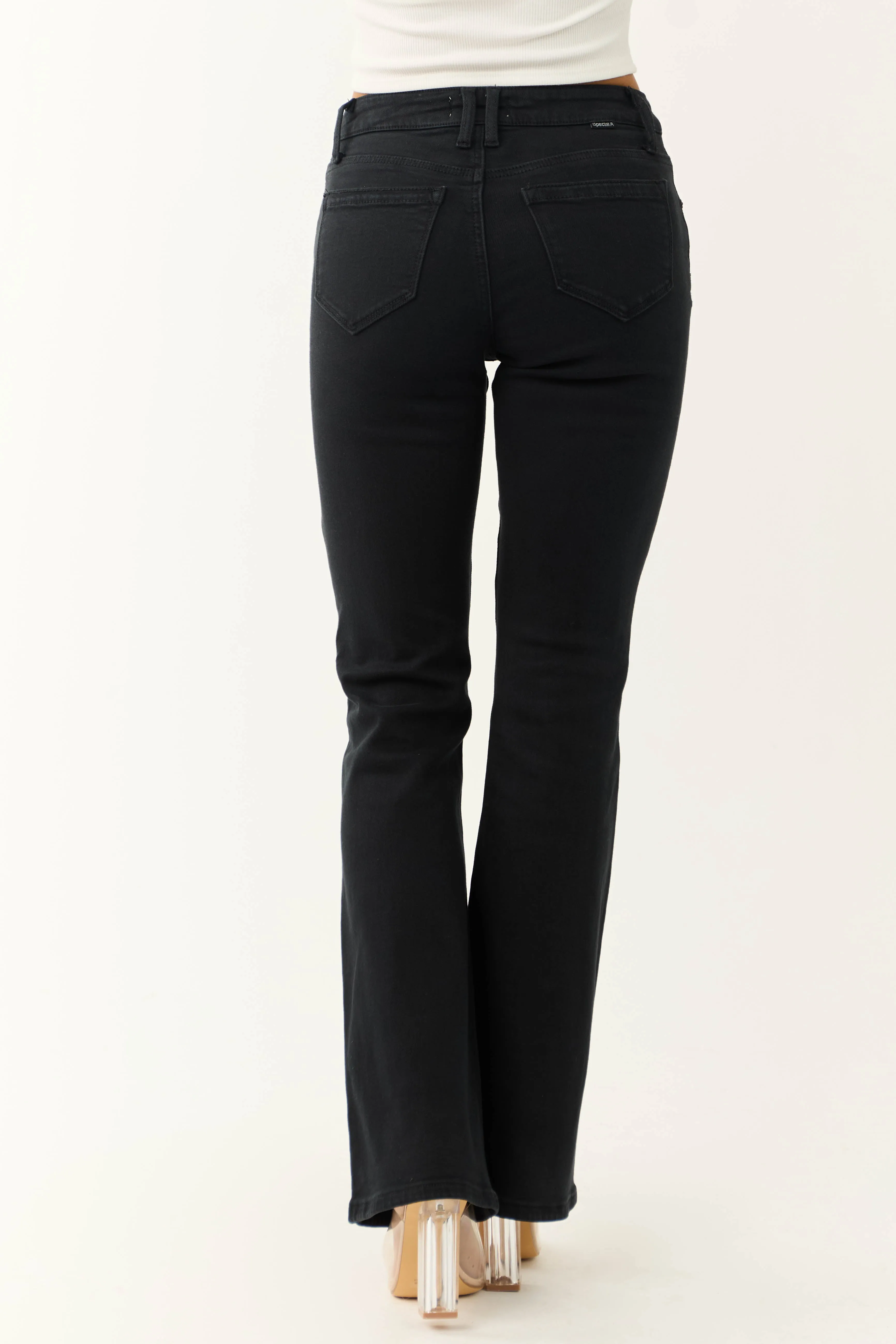 Special A Black Flare Leg High Rise Jeans sold by Lime Lush product image thumbnail 4
