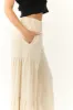 Coconut Wide Leg Side Ruffle Detail Linen Pants sold by Lime Lush