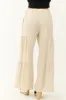 Coconut Wide Leg Side Ruffle Detail Linen Pants sold by Lime Lush