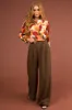Chocolate Elastic Waist Wide Leg Dress Pants sold by Lime Lush