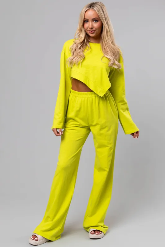 Lime Long Sleeve Top and Wide Leg Pants Set sold by Lime Lush