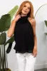 She+Sky Black Sleeveless Pleated Top sold by Lime Lush