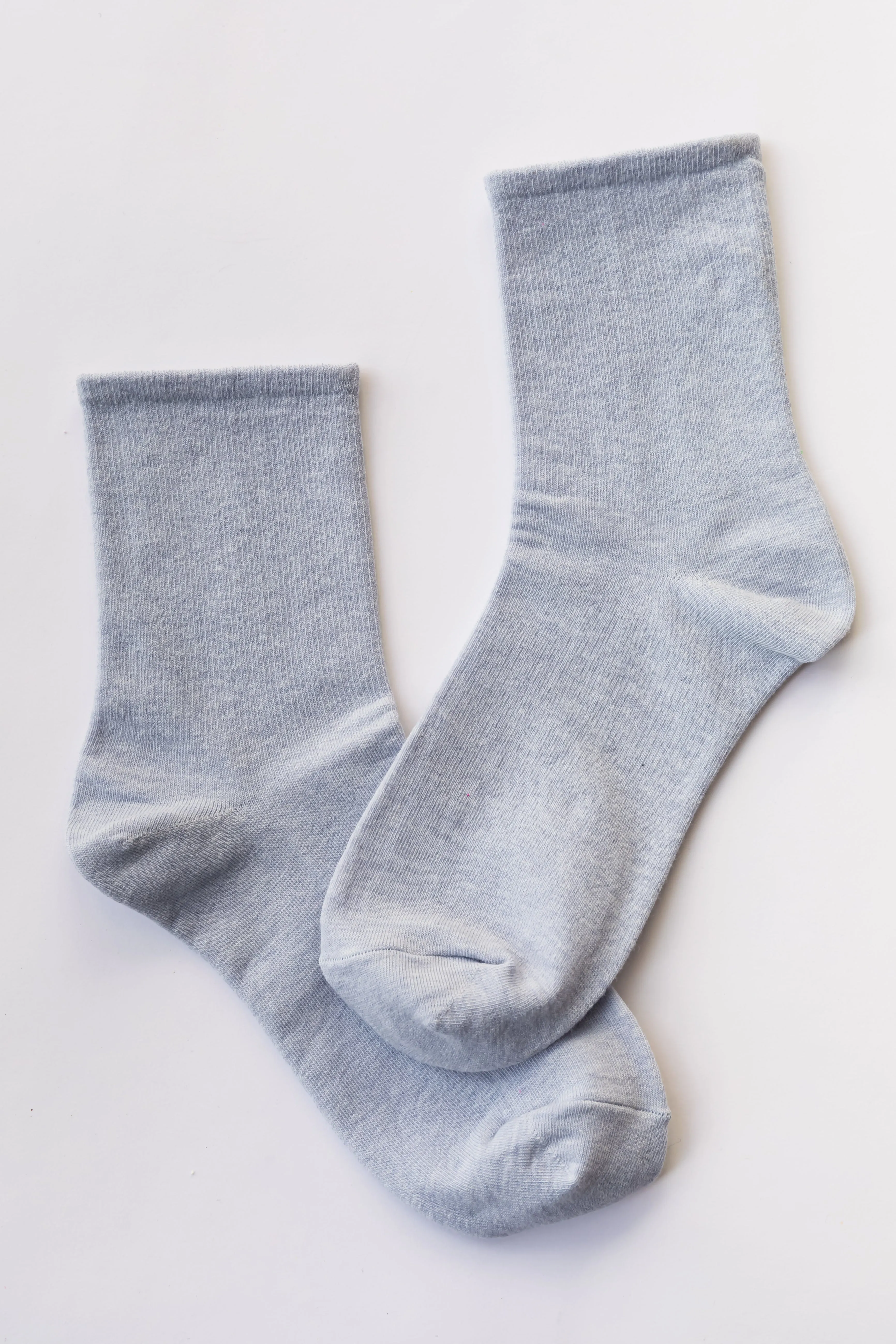 Pastel Blue Classic Crew Socks sold by Lime Lush