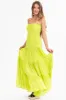 Kiwi Strapless Smocked Top Tiered Maxi Dress sold by Lime Lush