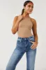 Camel Soft Brushed Knit Sleeveless Bodysuit sold by Lime Lush