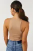 Camel Soft Brushed Knit Sleeveless Bodysuit sold by Lime Lush