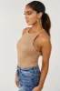 Camel Soft Brushed Knit Sleeveless Bodysuit sold by Lime Lush