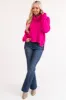 Magenta Wide Turtleneck Side Slit Sweater sold by Lime Lush