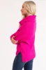 Magenta Wide Turtleneck Side Slit Sweater sold by Lime Lush