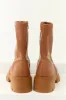 Tawny Faux Leather Zip Up Platform Bootie sold by Lime Lush