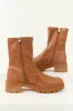 Tawny Faux Leather Zip Up Platform Bootie sold by Lime Lush