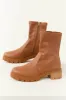 Tawny Faux Leather Zip Up Platform Bootie sold by Lime Lush