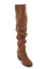 Cognac Suede Slouchy Over the Knee Booties sold by Lime Lush