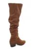 Cognac Suede Slouchy Over the Knee Booties sold by Lime Lush