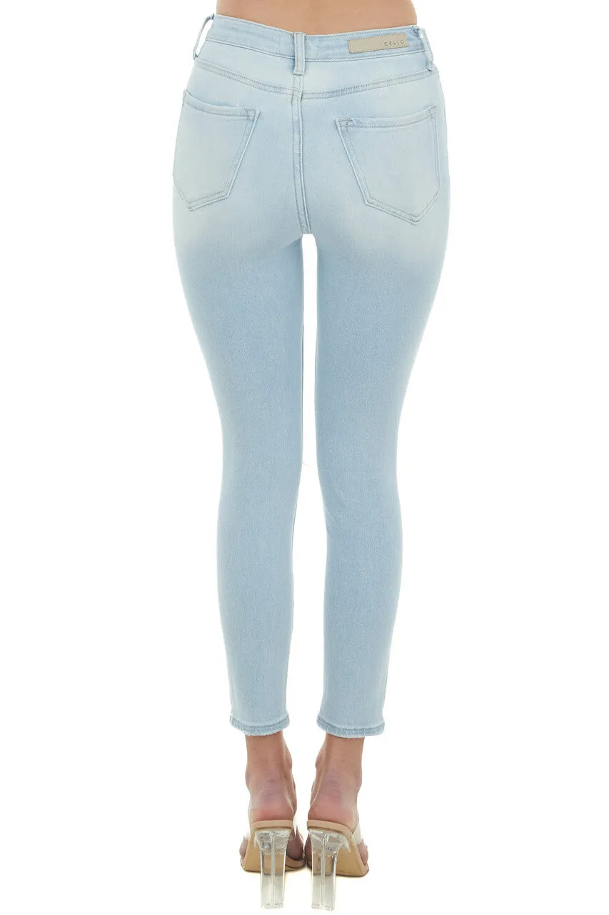 Cello Light Wash High Rise Lightly Distressed Jeans sold by Lime Lush product image thumbnail 3