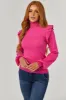 Magenta Ribbed Turtleneck Ruffle Sweater sold by Lime Lush