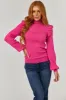 Magenta Ribbed Turtleneck Ruffle Sweater sold by Lime Lush
