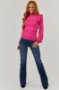 Magenta Ribbed Turtleneck Ruffle Sweater sold by Lime Lush
