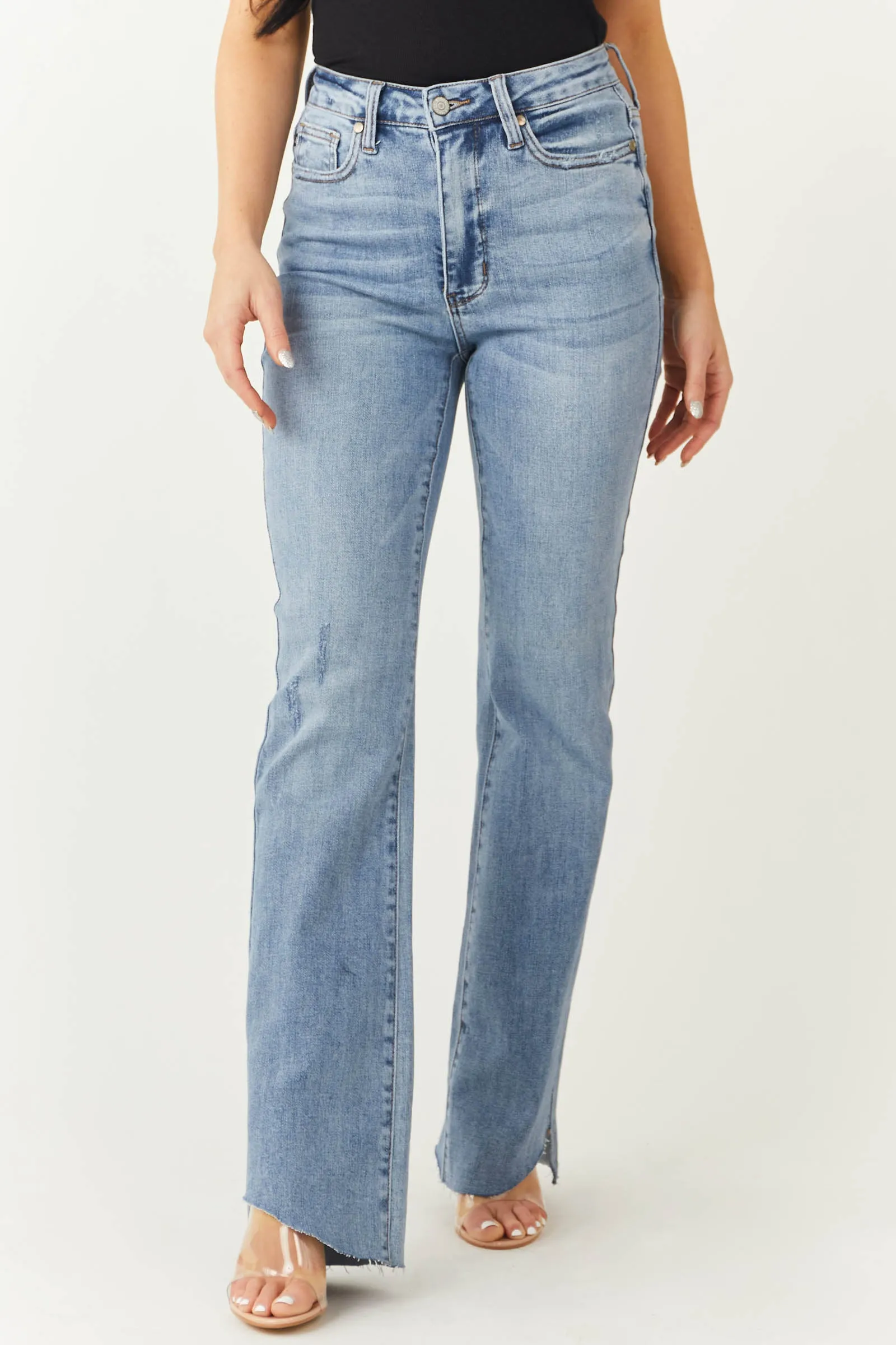 Judy Blue Medium Wash High Rise Slim Bootcut Jeans sold by Lime Lush product image thumbnail 5