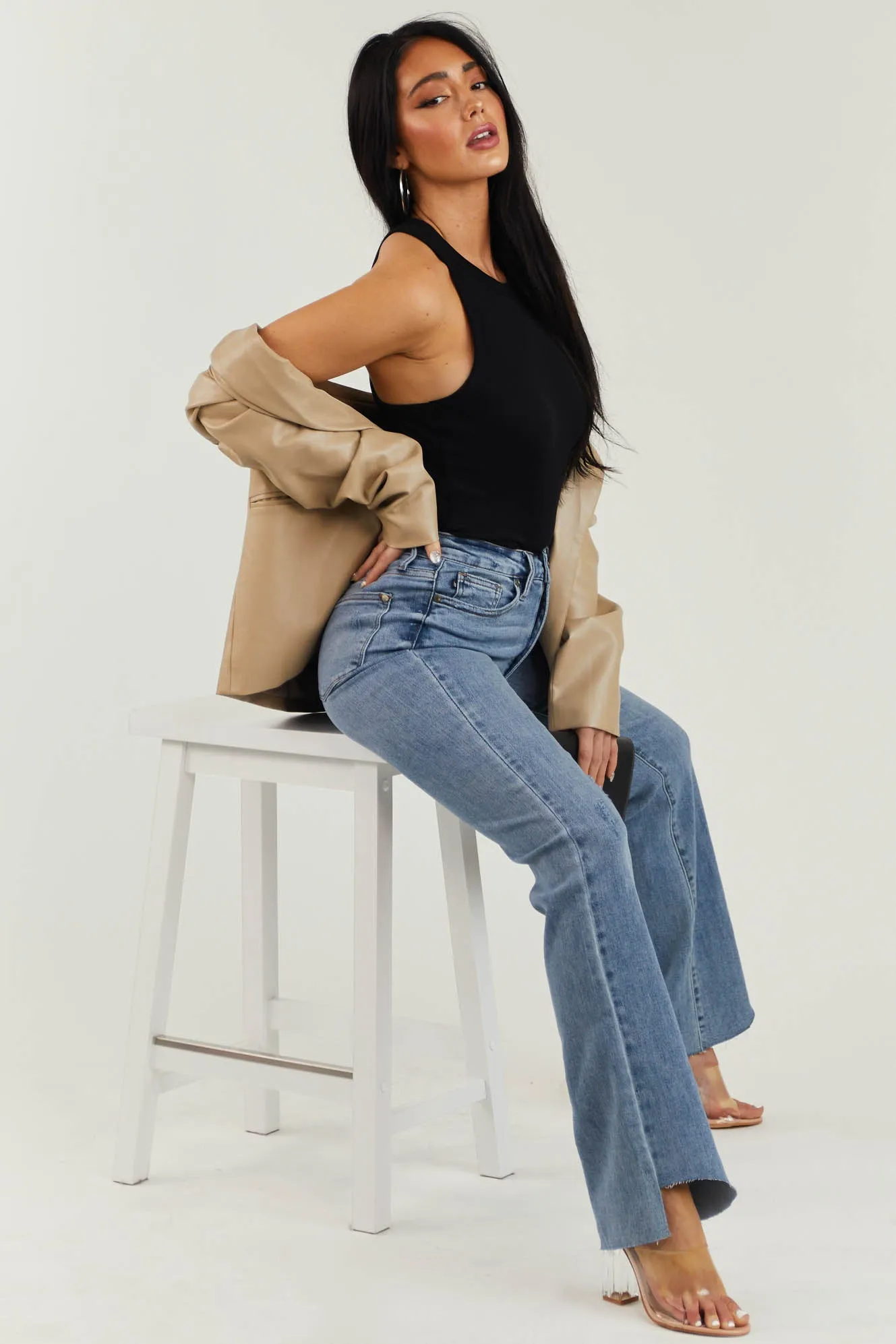 Judy Blue Medium Wash High Rise Slim Bootcut Jeans sold by Lime Lush product image thumbnail 4