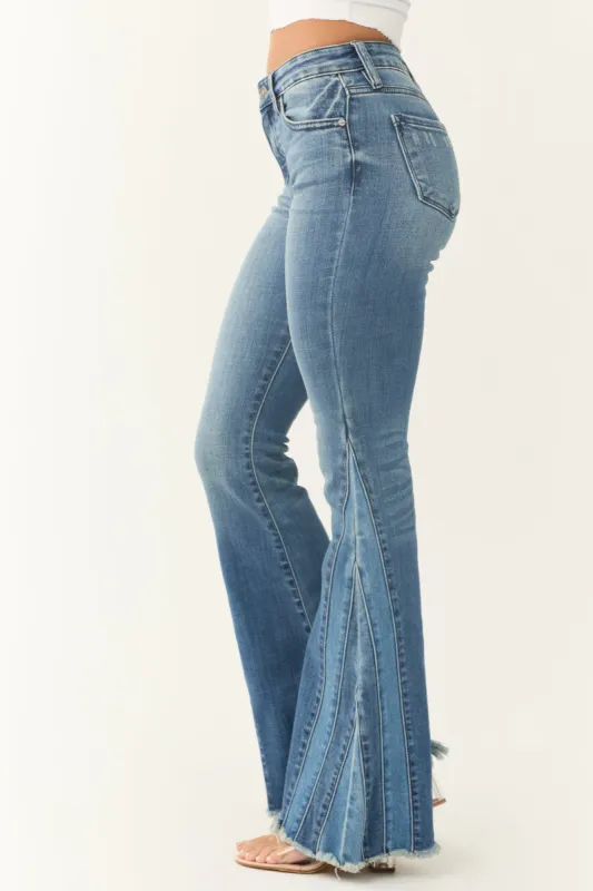 KanCan Medium Wash Flare Seam Piecing Detail Jeans made by Kan Can