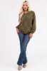 Ellie Olive Diamond Pattern Pearl Beaded Sweater sold by Lime Lush
