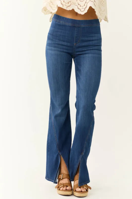 Cello Bailey Dark Wash Slit Detail Jeggings sold by Lime Lush